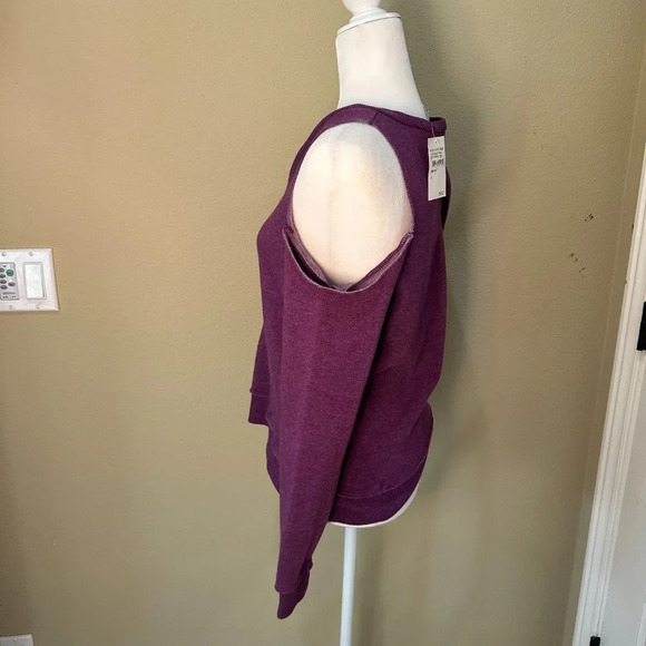 NEW! Alternative brand for NORDSTROM Purple Shoulder Cut Out Sweatshirt - small - Picture 5 of 7